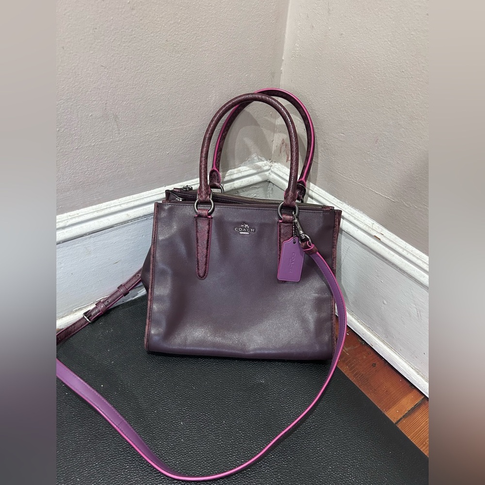 Coach Crosby Carryall* Oxblood and Exotic Leather Trim - Picture 3 of 16